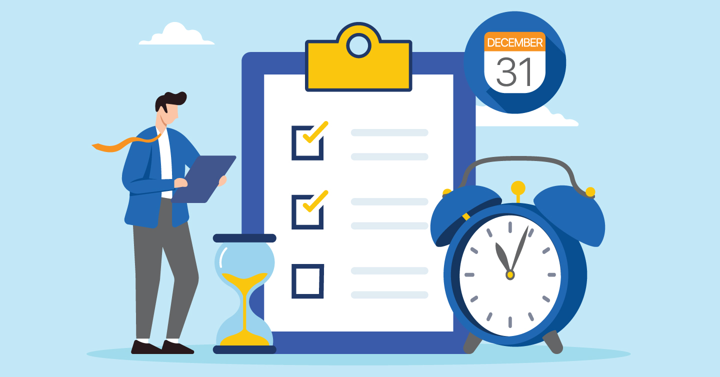 end of year time graphic