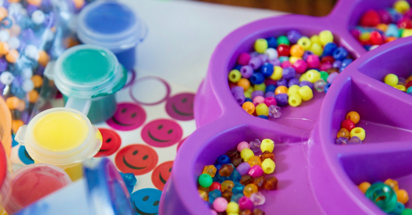 close up of beads and craft supplies for safer at home