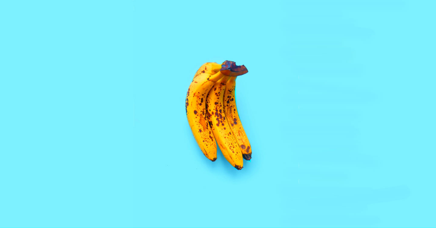 yellow bananas on blue background