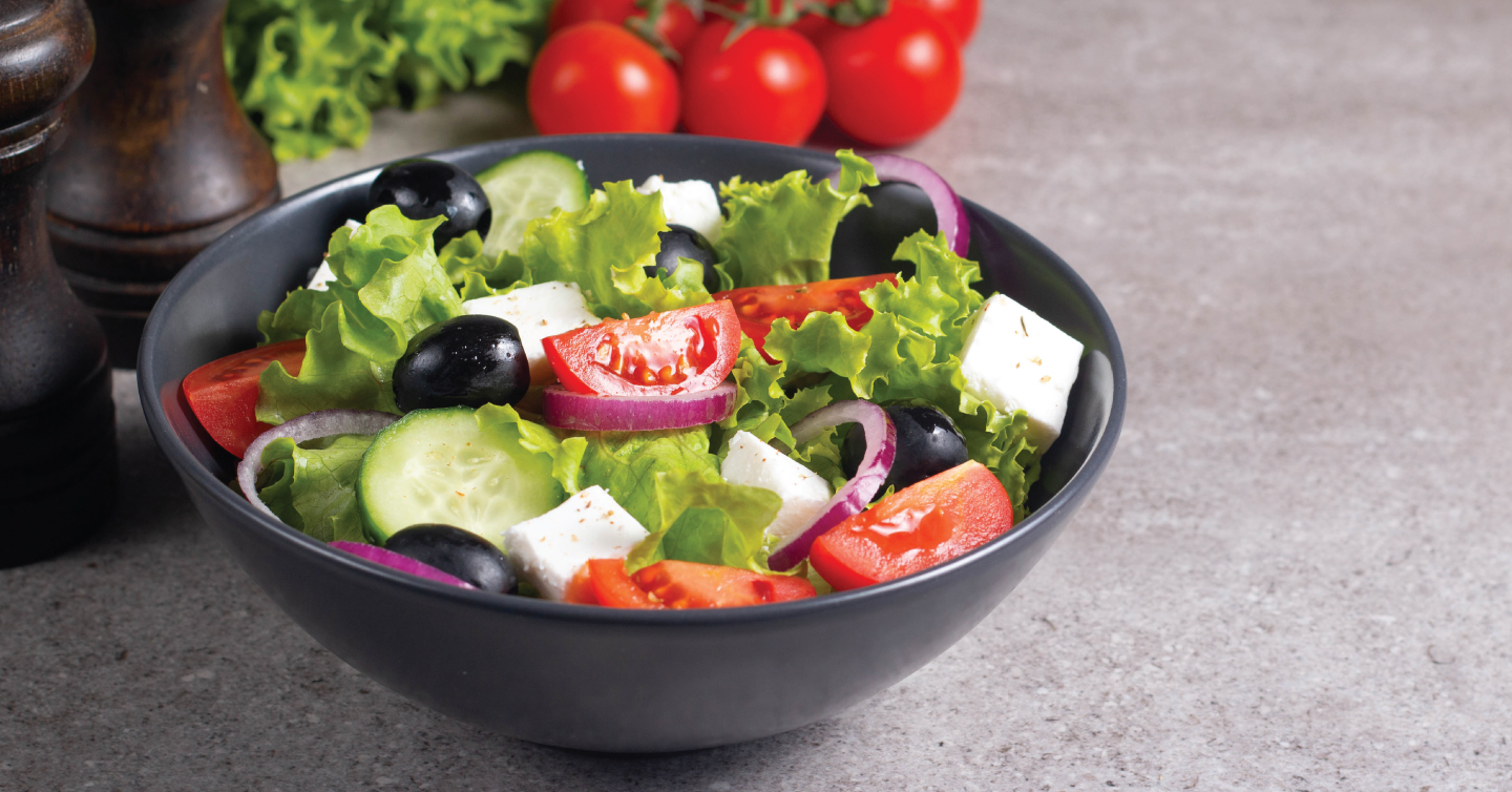 a salad with some healthy ingredient options