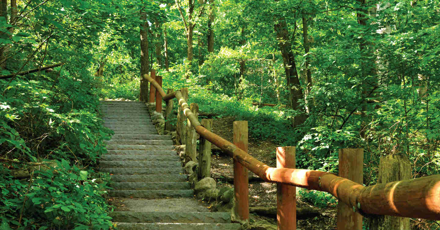 Trail with staircase in Milwaukee, Wisconsin