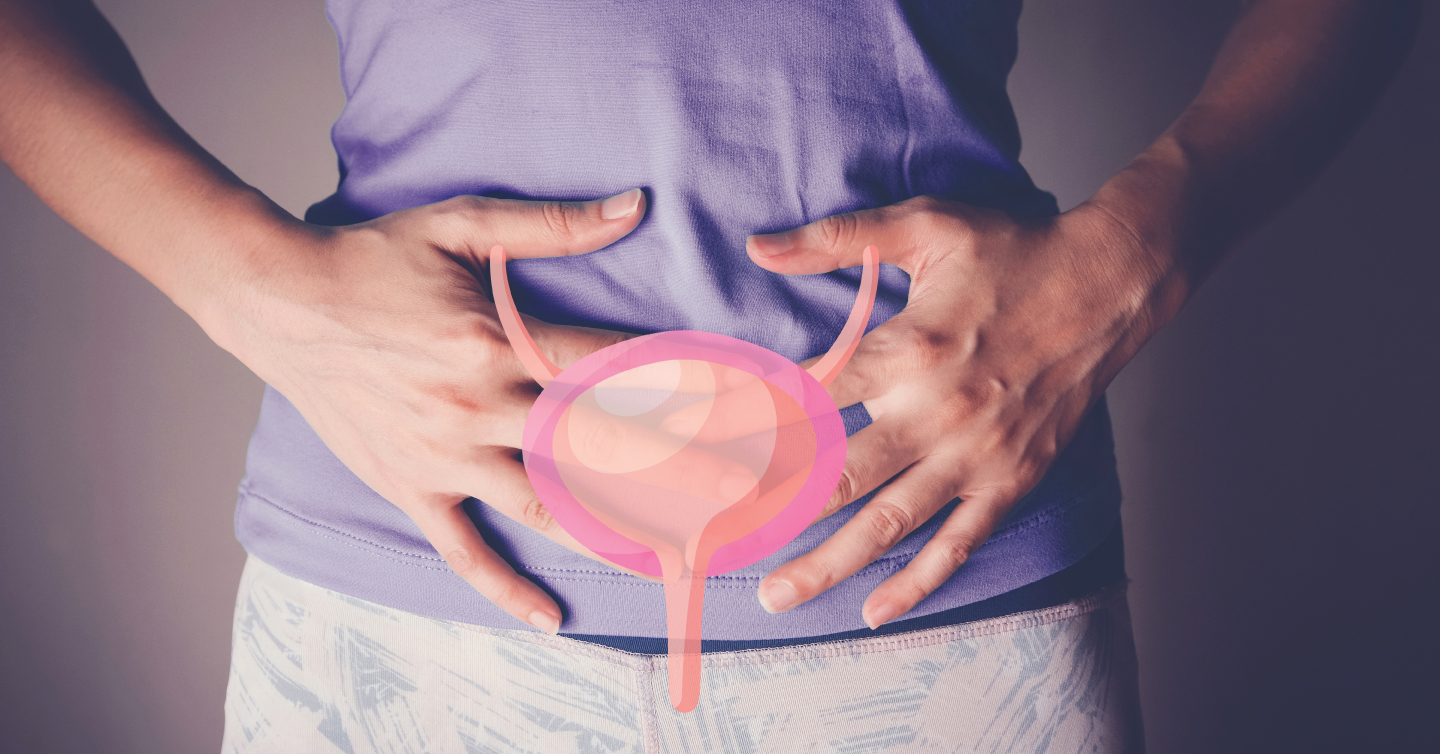a bladder graphic of someone who needs to use the restroom