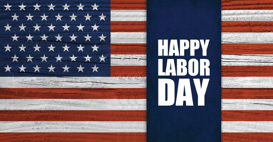 happy labor day american flag graphic