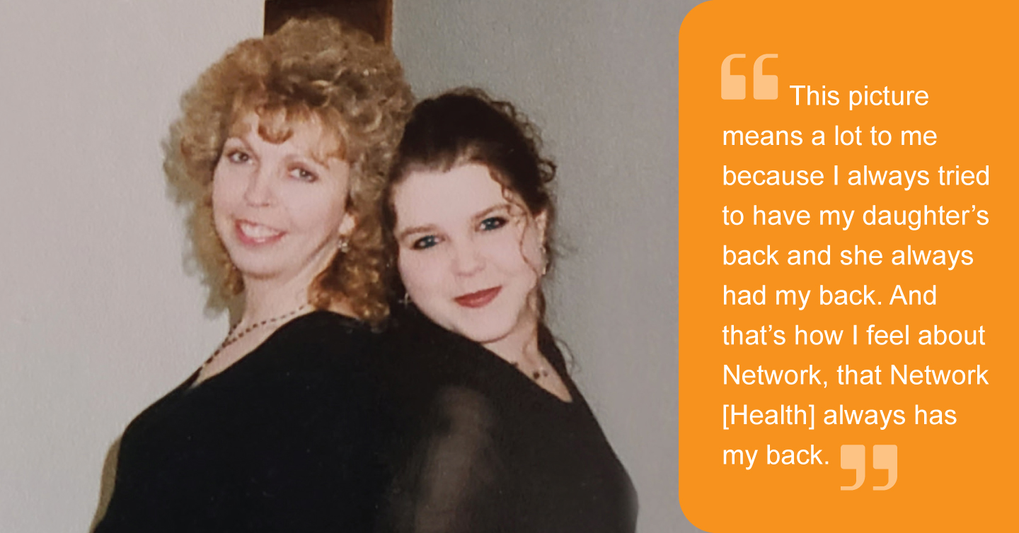 network health member Mary and daughter with quote
