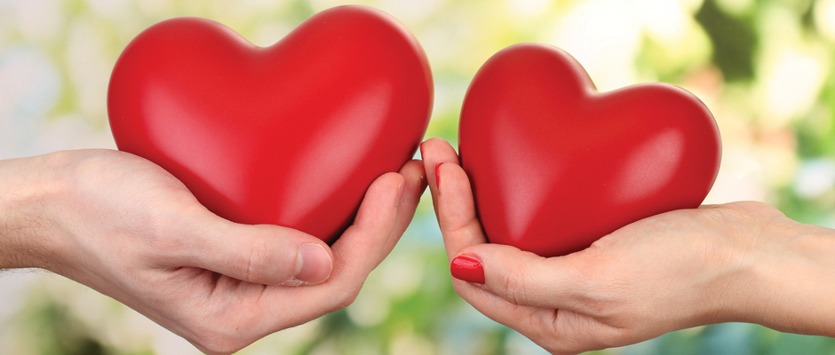 Hands holding hearts