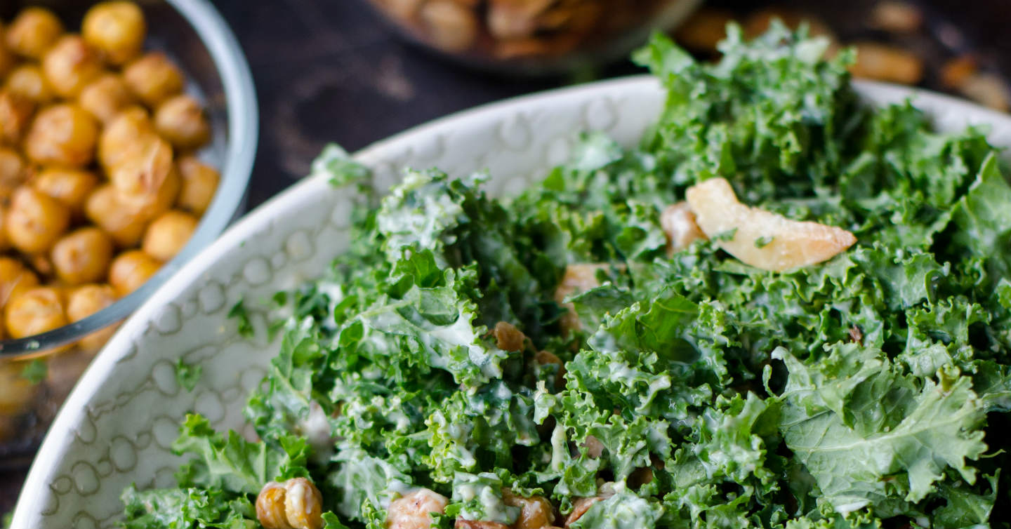 kale in a bowl for somebody with bladder incontinence
