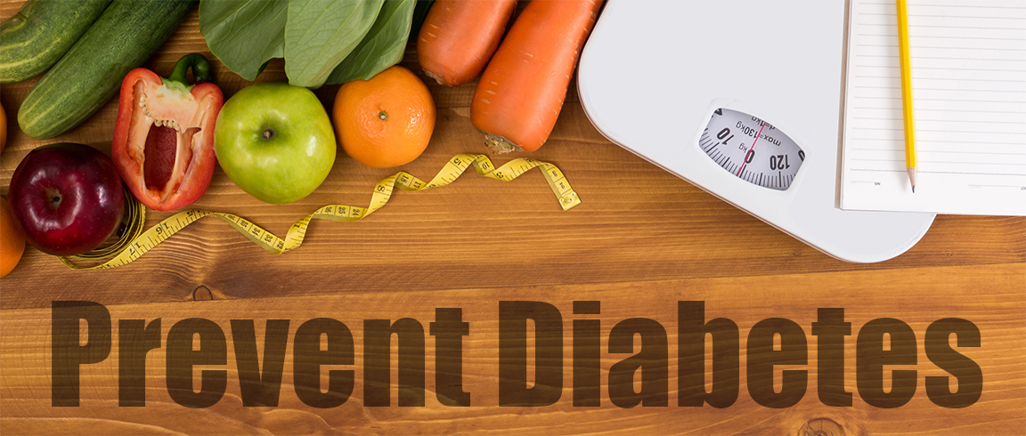 prevent diabetes - veggie and scale