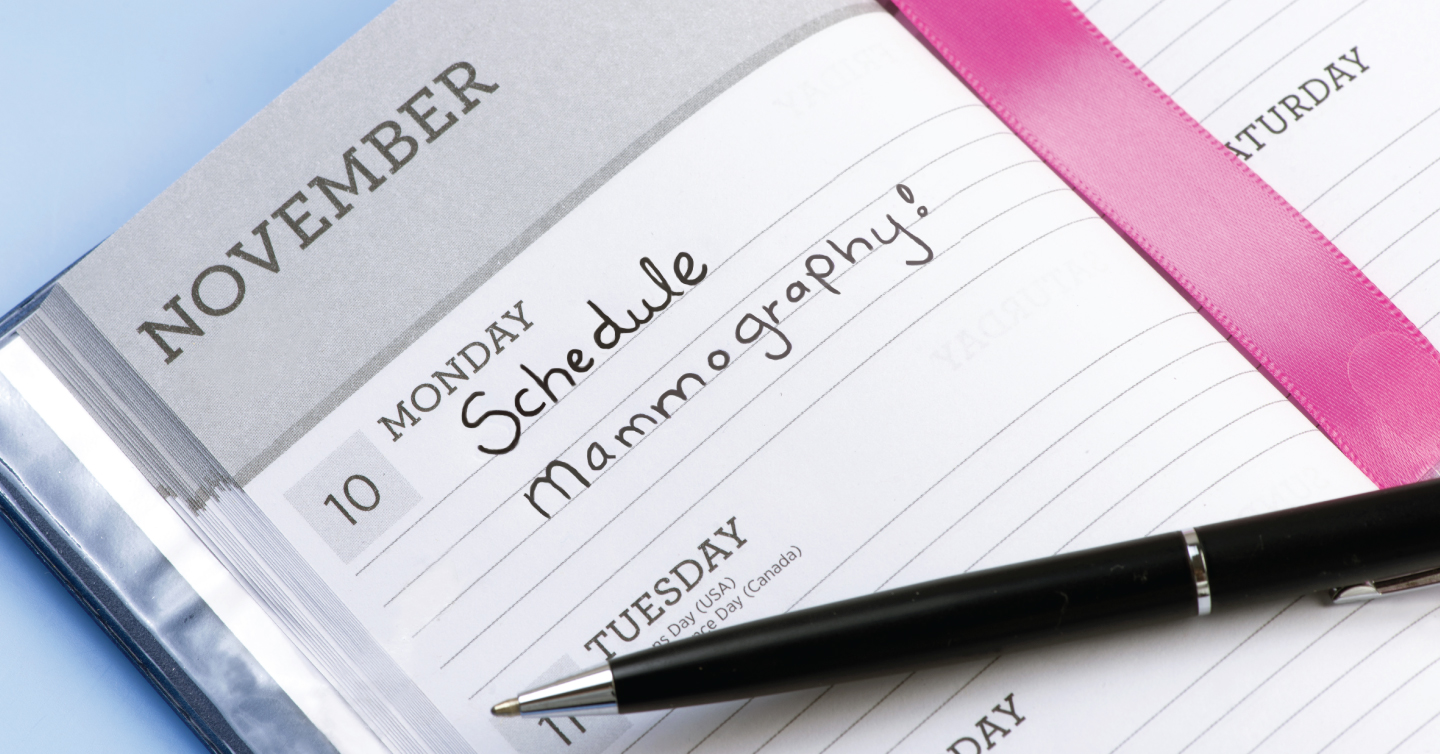 schedule mammography written on calendar