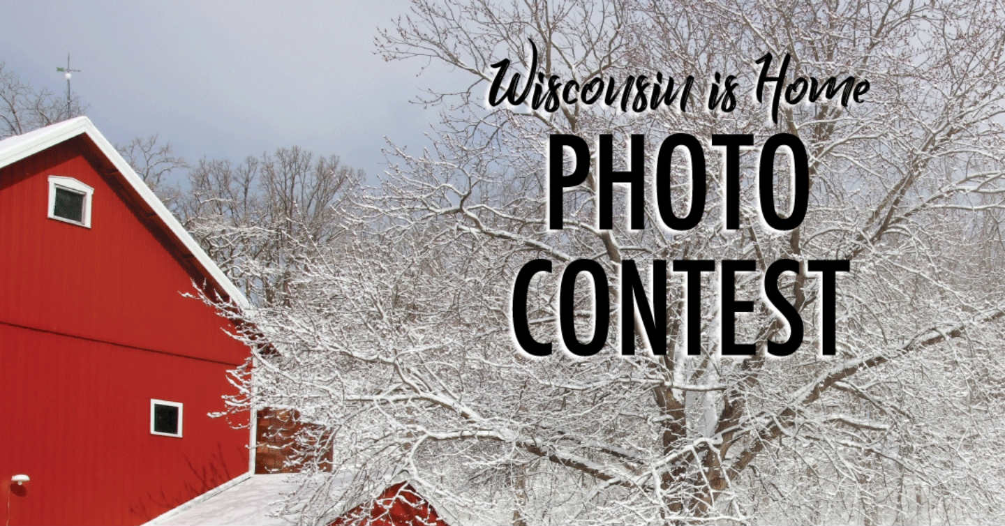 barn and trees in winter wisconsin