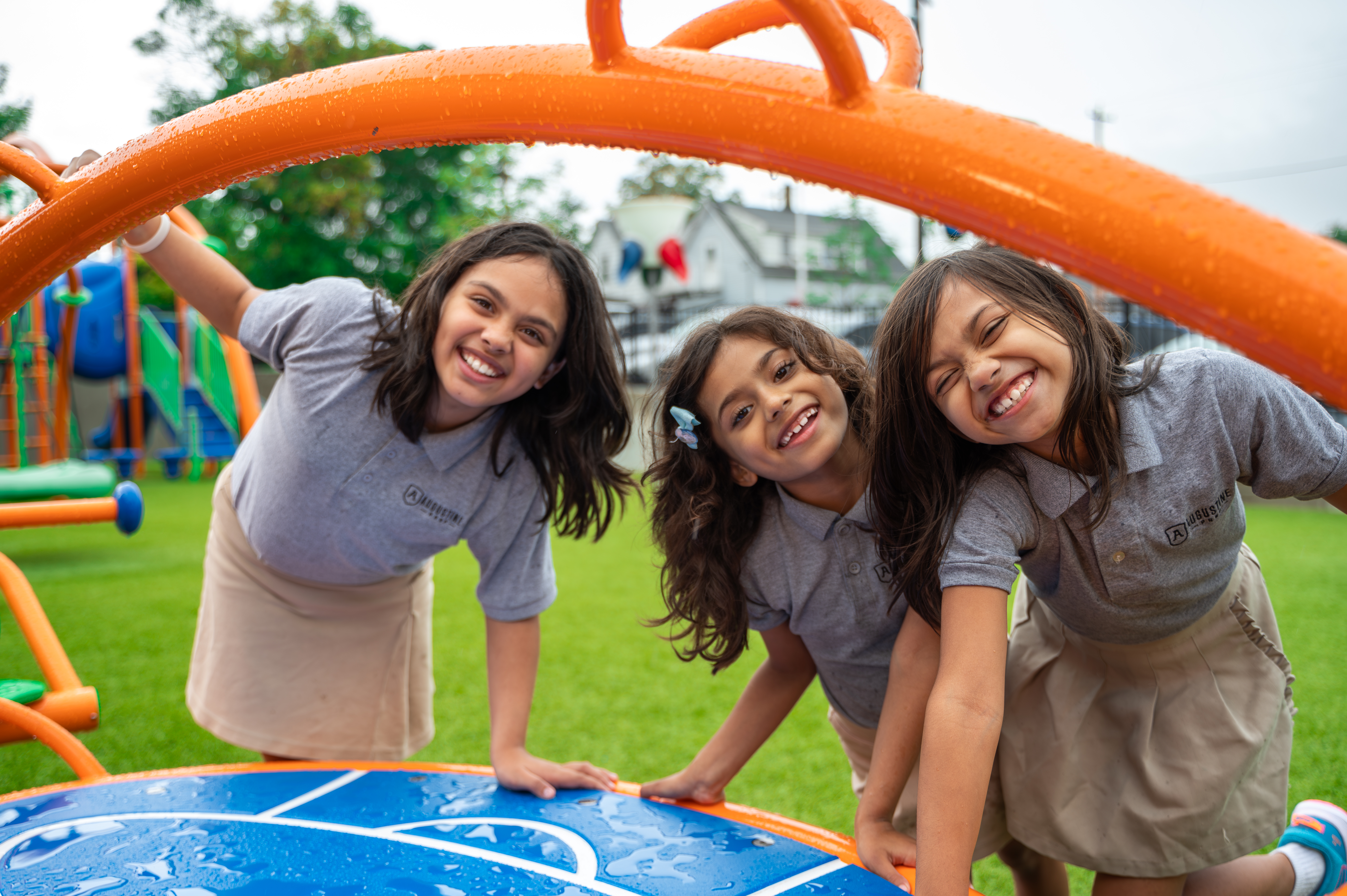 students laughing and playing at st augustine prep school